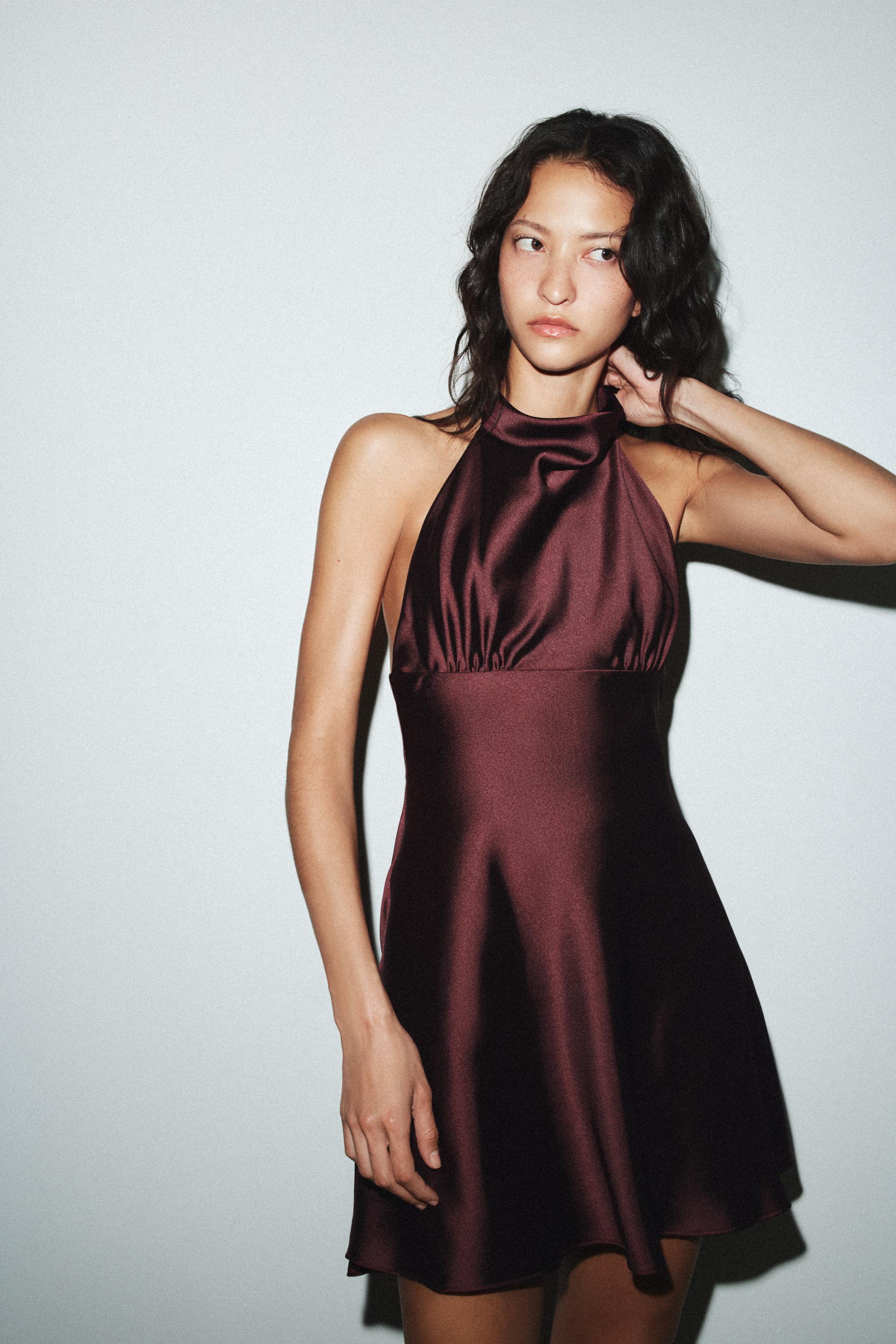 SATIN EFFECT MINI DRESS